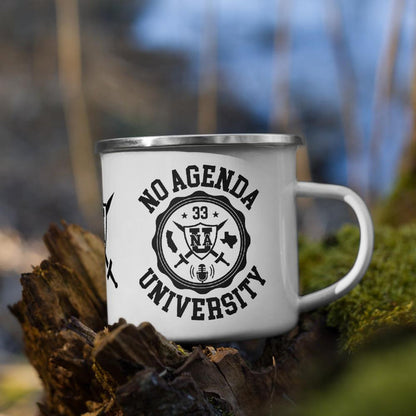 NO AGENDA UNIVERSITY - enamel mug