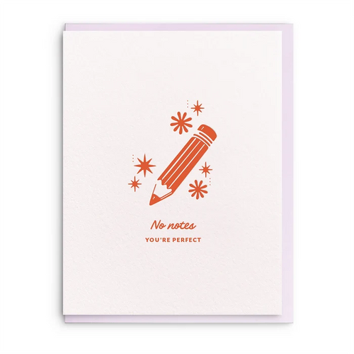 No Notes You’re Perfect Card | Dahlia Press