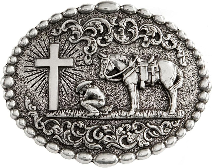 Nocona Cowboy Prayer Belt Buckle