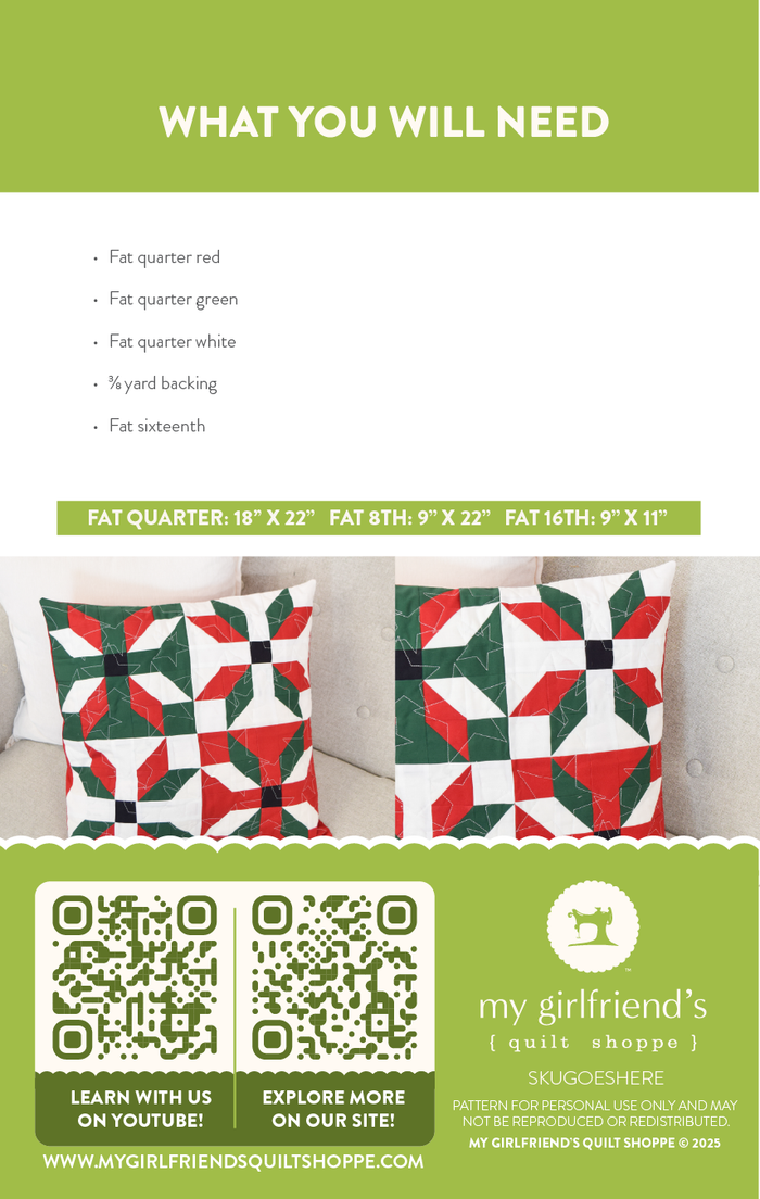 Nordic Noel Pillow Pattern (Downloadable Sewing Pattern)