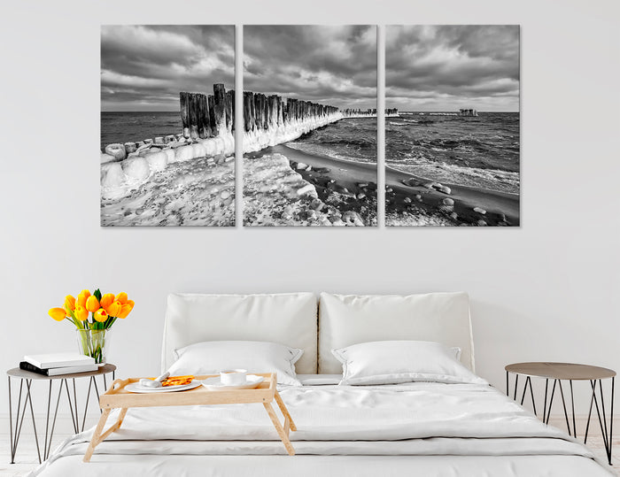 Old Pier BW Canvas Print #7241