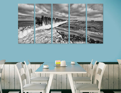 Old Pier BW Canvas Print #7241