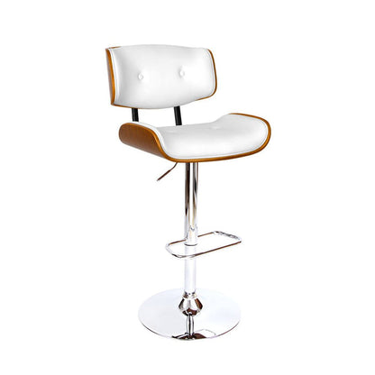 One Bar Stools Gas Lift Leather White -Home Living Store - -