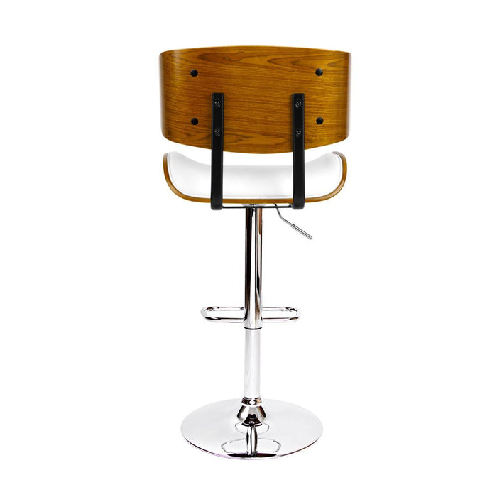 One Bar Stools Gas Lift Leather White -Home Living Store - -