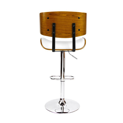 One Bar Stools Gas Lift Leather White -Home Living Store - -