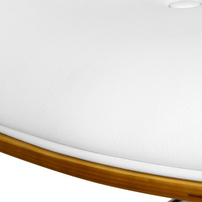 One Bar Stools Gas Lift Leather White -Home Living Store - -