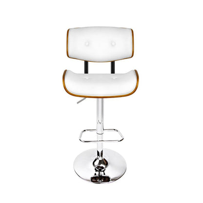 One Bar Stools Gas Lift Leather White -Home Living Store - -