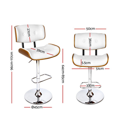 One Bar Stools Gas Lift Leather White -Home Living Store - -