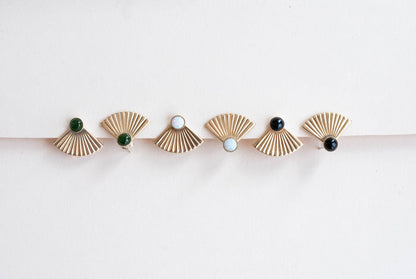 Onyx Mini Pleat Jacket Earrings