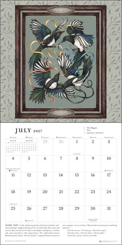 Ornithography 2027 Wall Calendar by Jessica  Roux