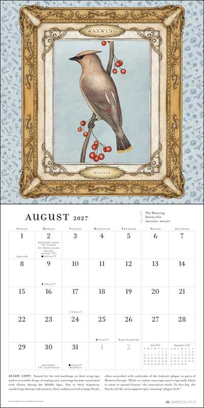 Ornithography 2027 Wall Calendar by Jessica  Roux