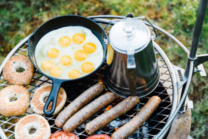 Cooking Breakfast on an Outpost Grill attached to an X Series firepit