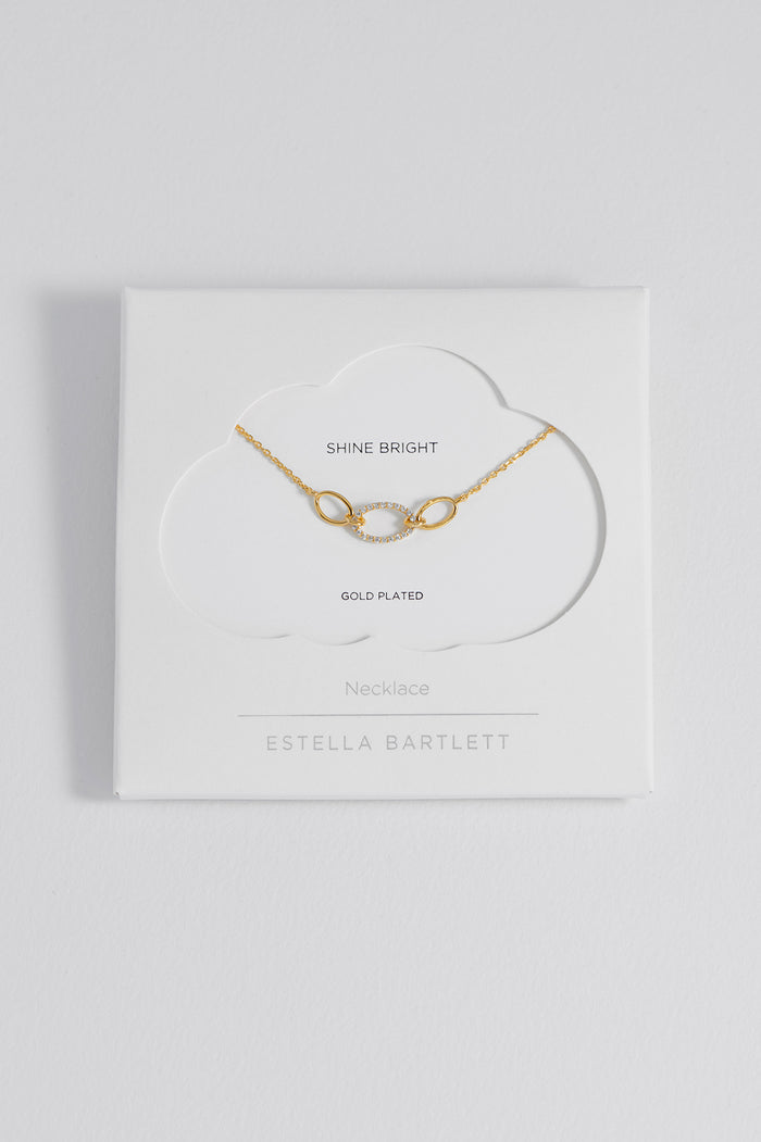 Oval Link CZ Chain Necklace
