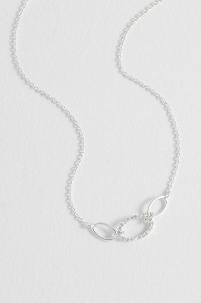 Oval Link CZ Chain Necklace
