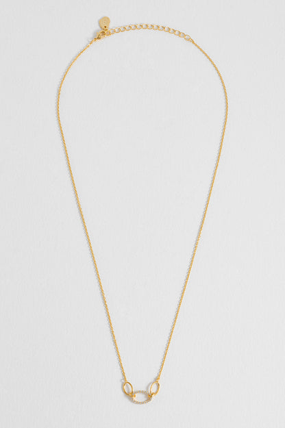 Oval Link CZ Chain Necklace