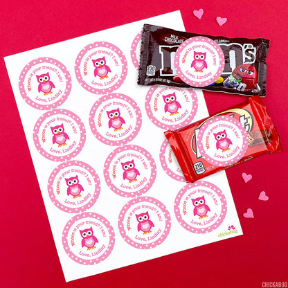 Owl Valentine's Day Stickers
