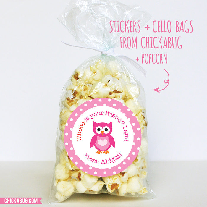 Owl Valentine's Day Stickers