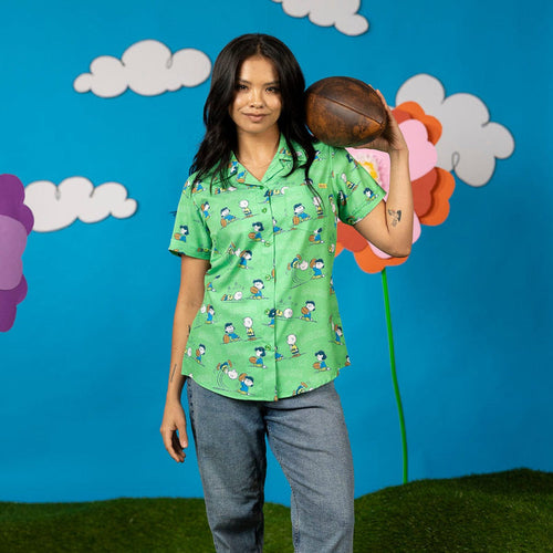 RSVLTS Peanuts Women's Short Sleeve Shirt Peanuts "AAUGH!" – Women's KUNUFLEX Short Sleeve Shirt Peanuts "AAUGH!" – Women's KUNUFLEX Short Sleeve Shirt