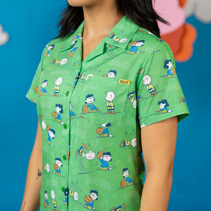 RSVLTS Peanuts Women's Short Sleeve Shirt Peanuts "AAUGH!" – Women's KUNUFLEX Short Sleeve Shirt Peanuts "AAUGH!" – Women's KUNUFLEX Short Sleeve Shirt