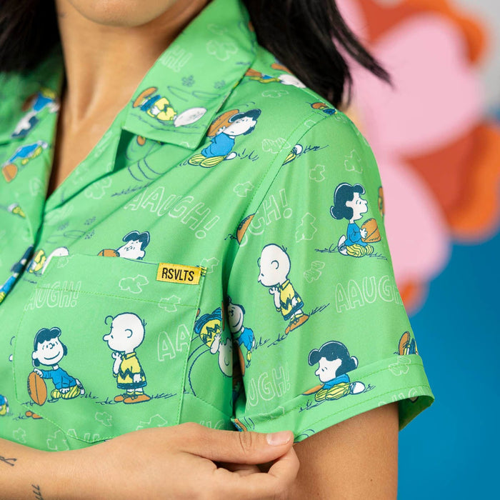 RSVLTS Peanuts Women's Short Sleeve Shirt Peanuts "AAUGH!" – Women's KUNUFLEX Short Sleeve Shirt Peanuts "AAUGH!" – Women's KUNUFLEX Short Sleeve Shirt