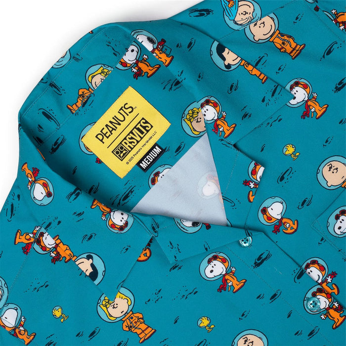 RSVLTS Peanuts Women's Short Sleeve Shirt Peanuts "Astro 'Nuts" – Women's KUNUFLEX Short Sleeve Shirt  Peanuts "Astro 'Nuts" – Women's KUNUFLEX Short Sleeve Shirt