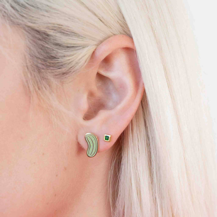 Pickle Enamel Stud Earrings