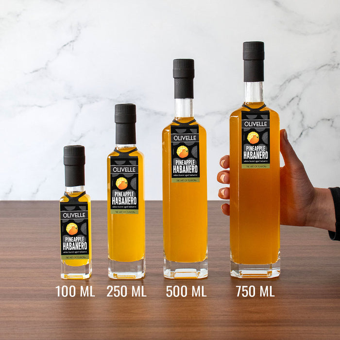 Pineapple Habanero White Barrel Aged Balsamic Bottle Size