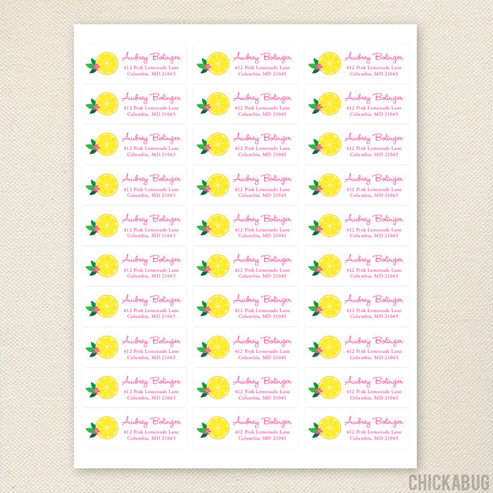 Pink Lemonade Address Labels