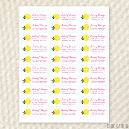 Pink Lemonade Address Labels