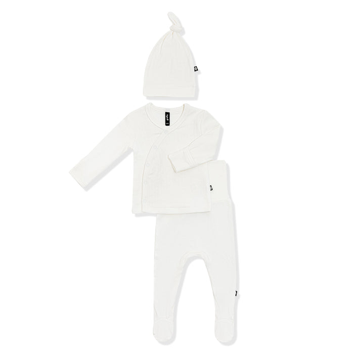 Product photo of the Pointelle Take Me Home Set with Cap in Cloud