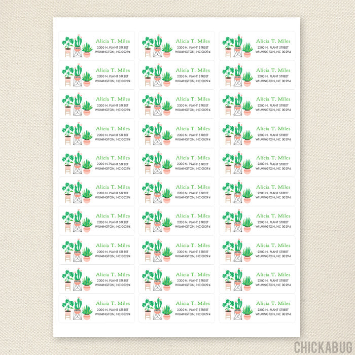 Potted Plants Address Labels