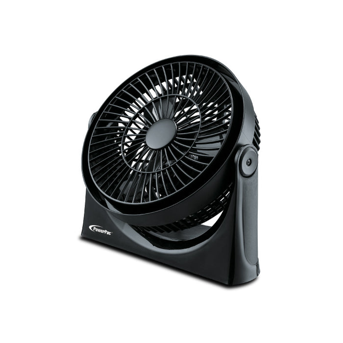 PowerPac 9" Air Circulator Fan – High Velocity, Powerful Airflow, Adjustable Tilt, Thermal Fuse Protection, 3-Speed, black, PP2809