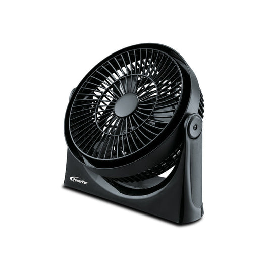 PowerPac 9" Air Circulator Fan – High Velocity, Powerful Airflow, Adjustable Tilt, Thermal Fuse Protection, 3-Speed, black, PP2809