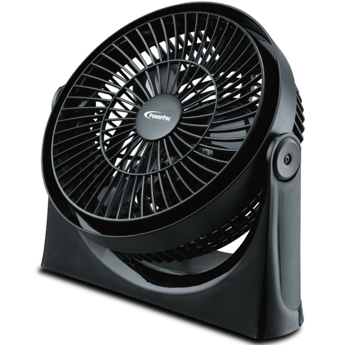 PowerPac 9" Air Circulator Fan – High Velocity, Powerful Airflow, Adjustable Tilt, Thermal Fuse Protection, 3-Speed, black, PP2809