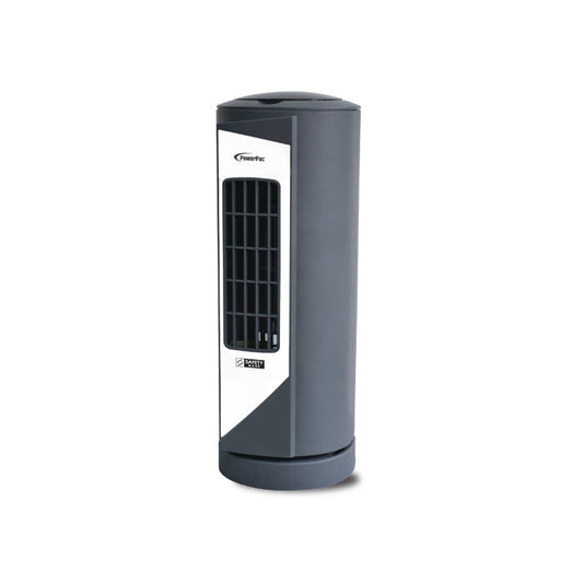 PowerPac 9" Tower Fan – Desk Fan, Oscillation, Portable, Compact, Energy-saving, Thermal protection, 3-Speed, grey, PPTF10