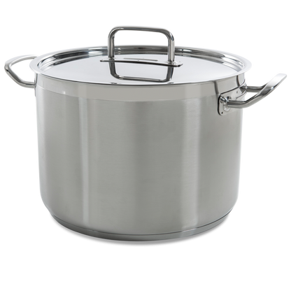 Precision soeppan 24 cm 7 liter zilver vooraanzicht
