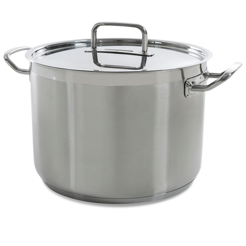 Precision soeppan 24 cm 7 liter zilver vooraanzicht