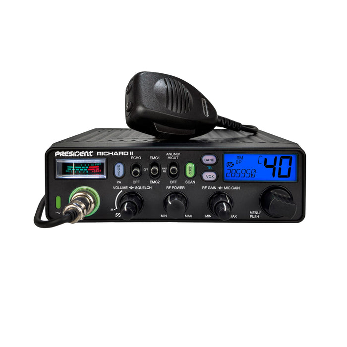 President Richard II 10M Ham Radio Blue Display | Right Channel Radios