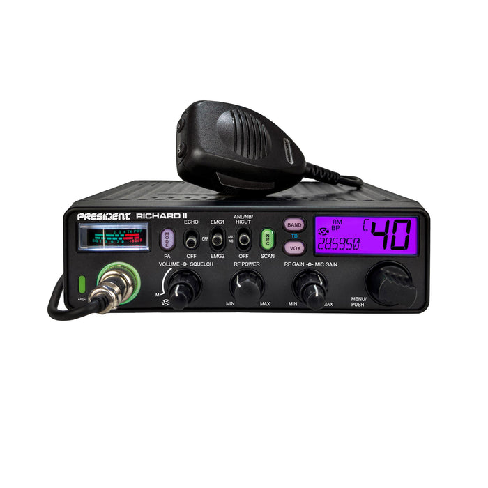 President Richard II 10M Ham Radio Purple Display | Right Channel Radios