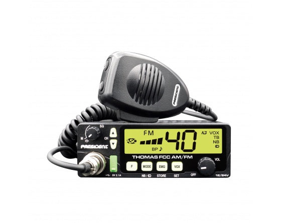 President Thomas AM/FM CB Radio - Yellow Display | Right Channel Radios