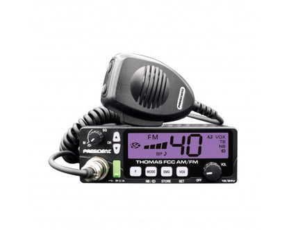 President Thomas AM/FM CB Radio - Purple Display | Right Channel Radios