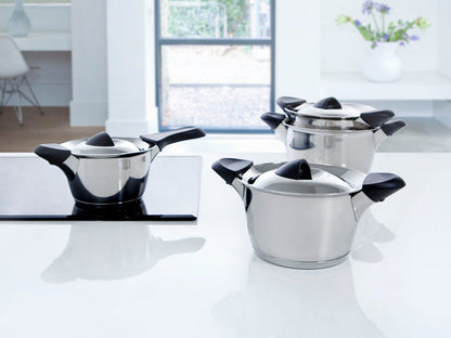 Q-linair Classic pannenset 4-delig zilver collectie