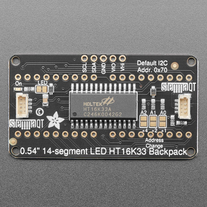 Quad Alphanumeric Display - Pure Green 0.54" Digits w/ Backpack - STEMMA QT / Qwiic by Adafruit - The Pi Hut