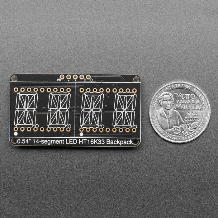 Quad Alphanumeric Display - Pure Green 0.54" Digits w/ Backpack - STEMMA QT / Qwiic by Adafruit - The Pi Hut