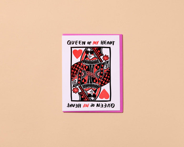 Queen Of My Heart Letterpress Love or Anniversary Card - Made in USA