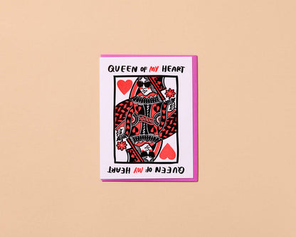 Queen Of My Heart Letterpress Love or Anniversary Card - Made in USA