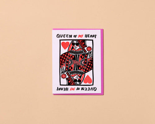 Queen Of My Heart Letterpress Love or Anniversary Card - Made in USA