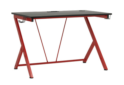 Quest PC Gaming/Computer/Student Desk (52" Wide) w/Charging Station, Red / Black 51254