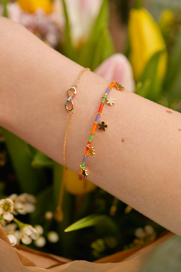 Rainbow CZ Infinity Bracelet