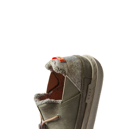 Rambler shoe facing left showing plush collar, durable water-friendly materials, and cushioned sole with arch support
